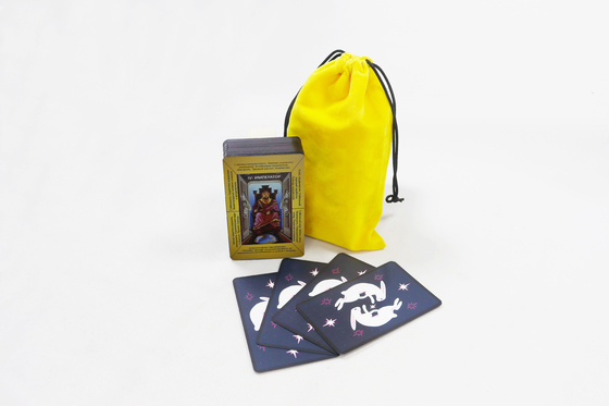 kopen Persoonlijke afdruk van hoge kwaliteit zwart rand Russische tarotkaarten met tas Print klassieke heks tarotkaart met sleutelwoorden online manufacture