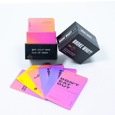 kopen Item Luxe Kaarten spelen Print Custom Financiële uitdaging Kaart spel met regels instructie online manufacture