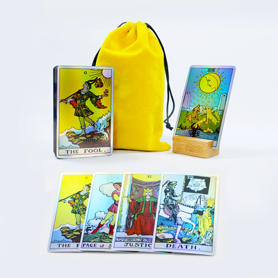kopen Gepersonaliseerde PMS Kleuren Tarot Kaarten Spel Decks Met Stoffen Tas Item Aanpassen Tarot Kaart online manufacture