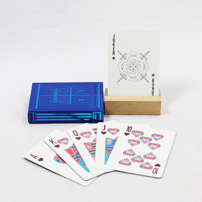 kopen Afgedrukt Duits Zwart Hart Papier Pokerkaarten Op maat Nationaal Blauw Goud Stempel Spelkaarten online manufacture