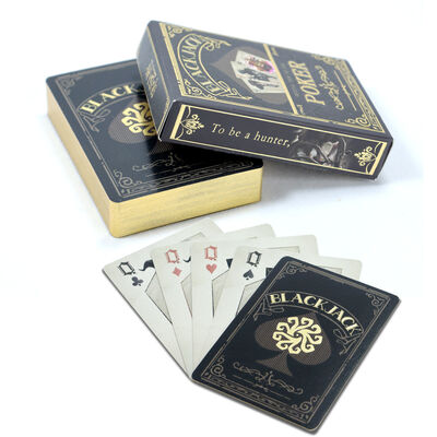 kopen Op maat gemaakte gouden randen waterdicht pvc gepersonaliseerd pokerdeck voor feesten en cadeautjes online manufacture