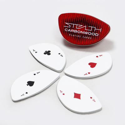 Persoonlijke afdruk Spelkaarten Dek Tin Box Verpakking Speciaal gevormde bladeren Pokerkaarten