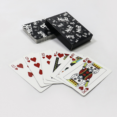 groothandel speelkaarten automatisch zwart poker aangepast logo eigen ontwerp full color print productie