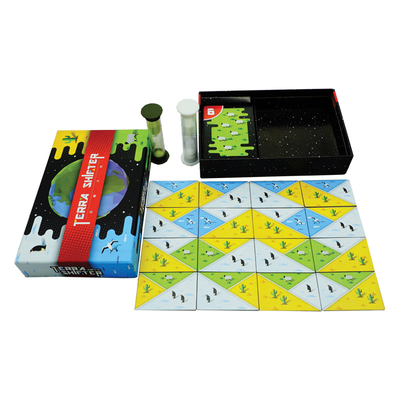Custom gepersonaliseerd ontwerp dubbele doos set papier kaartbord voor bordspellen voor kinderen