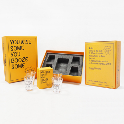AI-formaat volwassen feest drinken spel kaart met Shot Glass Custom Drinking Card Games