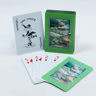 Op maat gedrukte 3D-dinosaurusmotief poker dek grafische volwassenen spel kaart voor entertainment