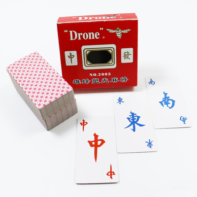 Gepersonaliseerd lamineeroppervlak Majong Tetle papieren kaarten voor volwassenen geval spelen spel