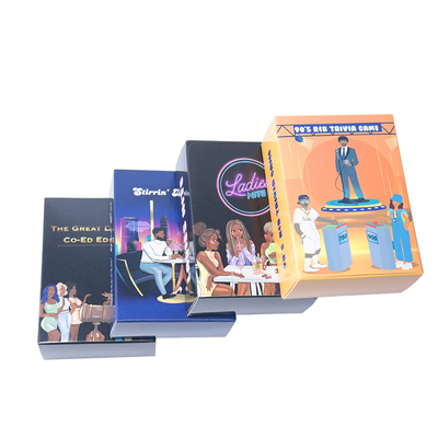 Meisjes Adult Party Custom Crime Game Kaartoppervlak Afwerking Laminatie Artwork Format AI