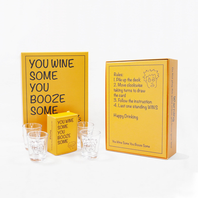CMYK / Pantone kleuren Print Custom Yellow Drinking Booze Game Card Voor US Party Fun