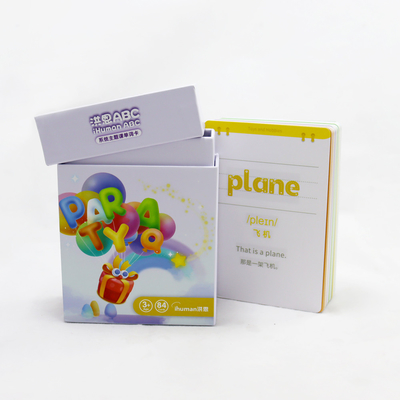 Aangepaste ontwerpen Item Aangepaste kaartspel voor kinderen Gedrukt alfabet nummer Flashcards