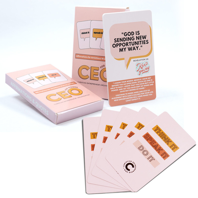 Roze bevestigingskaarten Custom Design voor dagelijkse positieve bevestigingen en motivatie