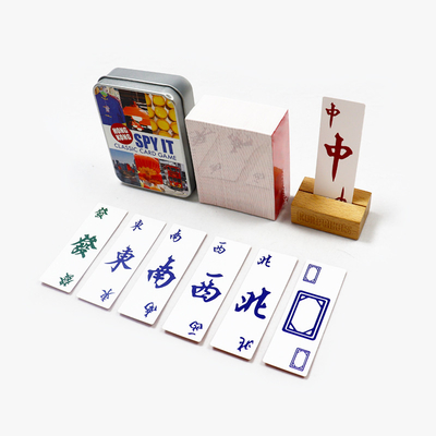 Op maat gedrukte Amerikaanse Mahjong kaarten Spelkaarten Meerdere Spelers Papier Mahjong Kaart Met Tin Box