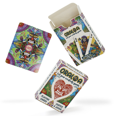 Glanzend houten kunstpapier aanpasbaar trouwfeest speelkaarten met gepersonaliseerd poker logo aangepast papier collectie