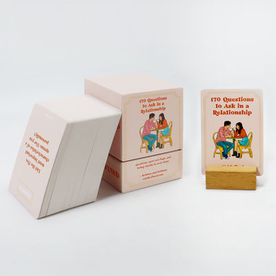 Aangepast 3D Borduurwerk Logo Ontwerp Positieve Bevestiging Flashcards Deck voor Volwassenen die Financiële Spelkaarten Spelen