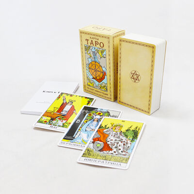 Aangepast Ontwerp 310gsm Zwart Kern Papier Tarotkaarten met Gids voor Divinatie