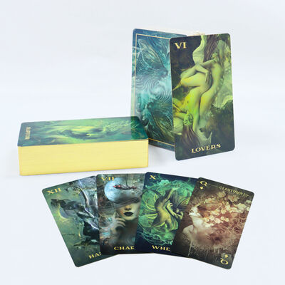 Custom Gold Edge Tarot kaarten met CMYK 4 kleur Offset Printing en Shrink-wrap verpakking