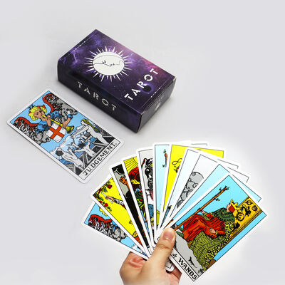 Persoonlijk afdrukbare tarotkaarten met gids - 310 gram zwart papier en maat