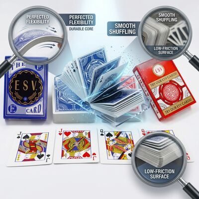 White Core Paper Poker Speelkaarten met gebalanceerde flexibiliteit voor gladde shuffling en casual games