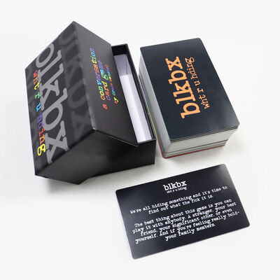 Gesprekskaartspel voor feest Custom Printing Service Custom Fun Vraagkaartspel Speel met deksel en basis box